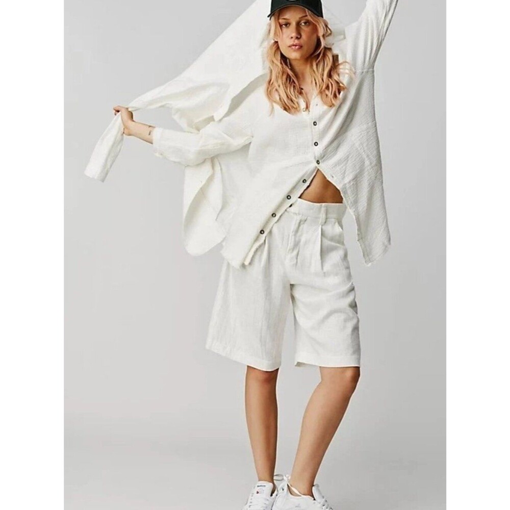 Free People We The Free Summer Daydream Buttondown Shirt Top Oversized S 290311
